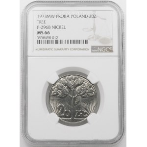 PRÓBA NIKIEL 20 złotych 1973 Drzewo