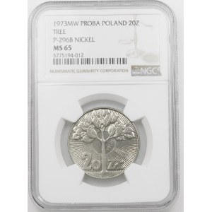 PRÓBA NIKIEL 20 złotych 1973 Drzewo