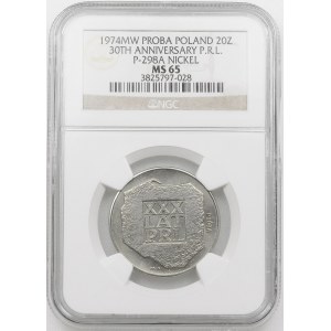 PRÓBA NIKIEL 20 złotych 1974 XXX LAT PRL