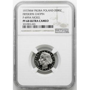 PRÓBA NIKIEL 2000 złotych 1977, Fryderyk Chopin