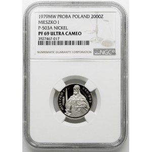 PRÓBA NIKIEL 2000 złotych 1979, Mieszko I – półpostać