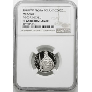 PRÓBA NIKIEL 2000 złotych 1979, Mieszko I – półpostać
