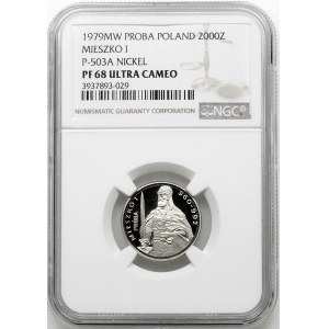 PRÓBA NIKIEL 2000 złotych 1979, Mieszko I – półpostać