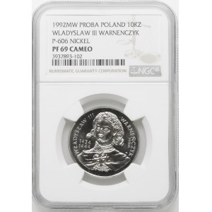 PRÓBA NIKIEL 10000 złotych 1992, Władysław III Warneńczyk – popiersie