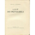 NAPIERSKI Stefan- List do przyjaciela [okładka Stanisława Zalewskiego]