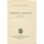 BALIŃSKI Stanisław - Wiersze zebrane (1927-1947)