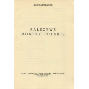 MAŃKOWSKI Henryk - Fałszywe monety polskie