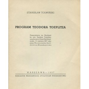 TOŁWIŃSKI Stanisław - Program Teodora Toeplitza [Warszawska Spółdzielnia MIeszkaniowa]