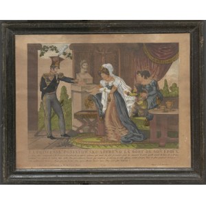 grafika Księżna Poniatowska otrzymuje wiadomość o śmierci męża. Akwaforta [1820-30]