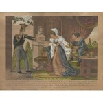 grafika Księżna Poniatowska otrzymuje wiadomość o śmierci męża. Akwaforta [1820-30]