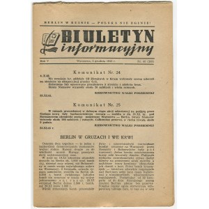 [prasa konspiracyjna] Biuletyn informacyjny Nr 48 z 2 grudnia 1943