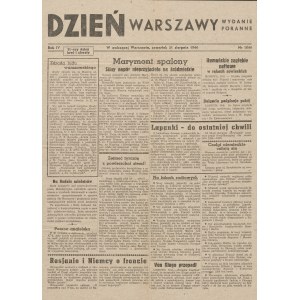 [prasa konspiracyjna] Dzień Warszawy. Wydanie poranne 31 sierpnia 1944