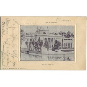 Postkarte Warschau - Łazienki-Palast. Seidenstoff [1900].