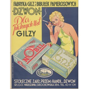 reklama Fabryka Gilz i Bibułek Papierosowych Dzwon - Gilzy dla pięknych ust