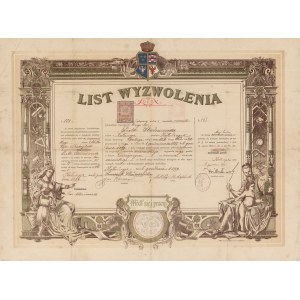 [Kolomyja] Befreiungsbrief für den Metzger Piotr Stadniczeńko [1899].