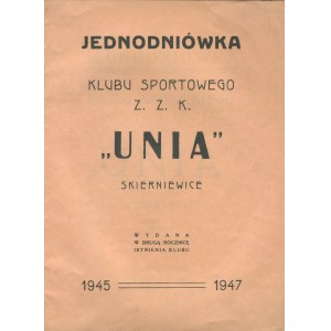 Jednodniówka Klubu Sportowego Z. Z. K. Unia Skierniewice [1947]