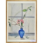 ANERI Irena Weissowa (1888-1981), Kwiaty pigwy w niebieskim wazonie, ok. 1935