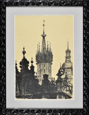 Jan Kanty GUMOWSKI (1883-1946), Szczyty Sukiennic i wieże kościoła Mariackiego, 1926