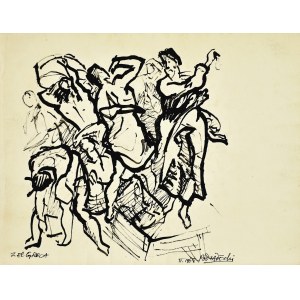 Kazimierz PODSADECKI (1904 – 1970), Chrystus przepędzający przekupniów z świątyni wg fragmentu obrazu El Greca, 1968