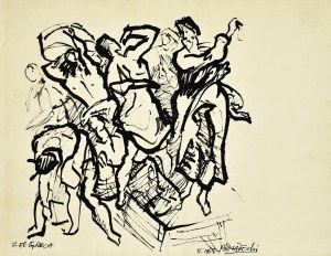 Kazimierz PODSADECKI (1904 – 1970), Chrystus przepędzający przekupniów z świątyni wg fragmentu obrazu El Greca, 1968