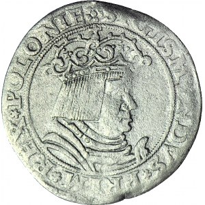 RR-, Zygmunt I Stary, Pierwszy Polski Trojak 1528, Kraków, głowa heraldycznie w prawo, T40mk, R5