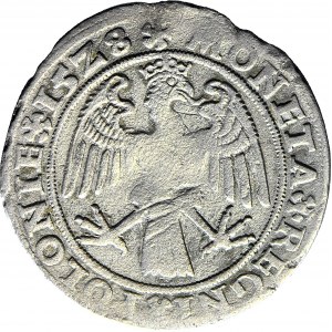 RRR-, Zygmunt I Stary, Pierwszy Polski Trojak 1528, Kraków, głowa heraldycznie w lewo, T50mk, R5