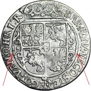 RRR-, Žigmund III Vasa, Ort (1)62(1), neúplný dátum - takmer dve číslice.