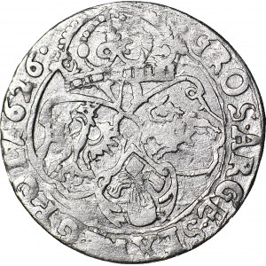 RR-, Sigismund III. Vasa, Sixpence 1626, GROSS durchbohrt auf SIGIS