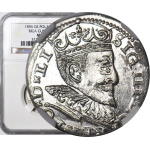 Zygmunt III Waza, Trojak 1596, Ryga, menniczy