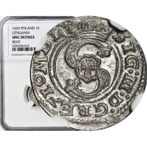 RRR-, Zygmunt III Waza, Szeląg 1625, Wilno, IO zamiast PO