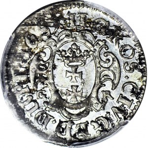 RRR-, Jan II Kazimierz, Dwugrosz 1651, Gdańsk, menniczy, OBWÓDKA na awersie