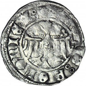 RR-, Kazimierz III Wielki 1333-1370, Kwartnik duży (Półgrosz) Kraków, mała postać władcy
