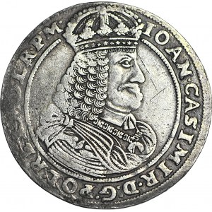 RR-, Jan Kazimierz, ort 1658, Poznań, stemple Hohn'a, legenda SAM LI NEC (zamiast MONETA NOVA)