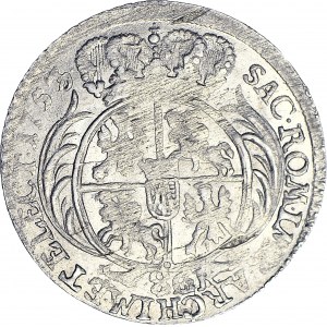 RR-, August III Sas, Dwuzłotówka (8 groszy) 1753, mennicza, podwójna cyfra 3 w dacie
