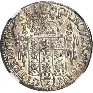 R-, Pomorze, Karol XI, 2/3 talara (Gulden) 1683, drukowane BA, Szczecin, menniczy