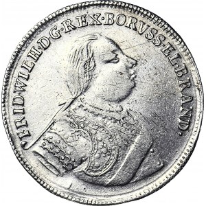 RR-, Pomorze, Fryderyk Wilhelm I, Półtalar 1721, NAPISY PROSTE, bardzo rzadki