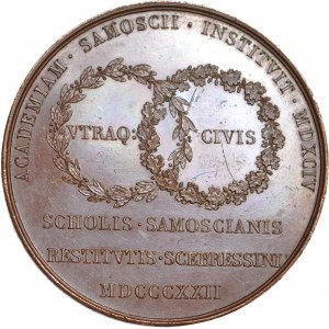 Królestwo Polskie, Medal 1822, Jan Zamoyski, przeniesienie Akademii z Zamościa do Szczebrzeszyna, menniczy