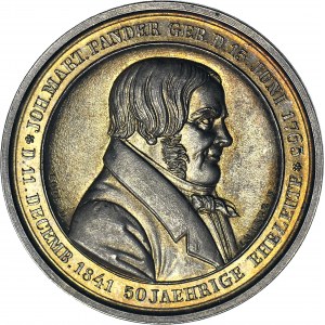RR-, Ryga, Medal 1841r, 50. rocznica zaślubin Jana Pandera i Urszuli, SREBRO 40mm