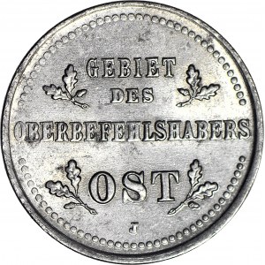 RR-, 1 kopiejka 1916 OST J, Hamburg, DESTRUKT - zdwojenie daty mennicze