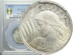 RR-, PRÓBA, 1 złoty 1924, ESSAI, Paryż