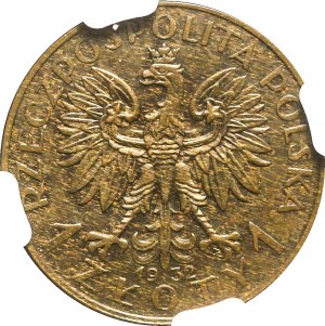 RR-, PRÓBA, 1 złoty 1932, Głowa Kobiety, brąz, bardzo rzadka