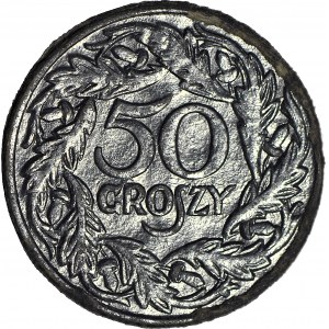 RRR-, 50 groszy (1923), WZÓR MONETY POLSKIEJ, próba-wzór