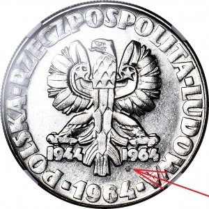 10 złotych 1964, Sierp i kielnia, ZE ZNAKIEM, PRÓBA, nikiel