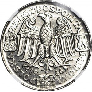 100 złotych 1966, PRÓBA nikiel, Mieszko i Dąbrówka, głowy