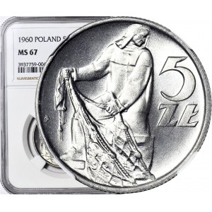 5 złotych 1960, Rybak, menniczy