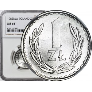 RR-, 1 złoty 1982 wąska data, b. rzadkie