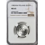 RR-, 1 złoty 1982 wąska data, b. rzadkie