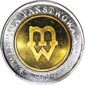 5 złotych 1994, Warszawa, PRÓBA TŁOCZENIA, mennicze