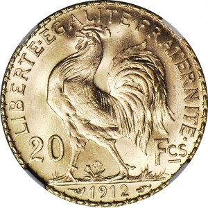 Francja, Republika, 20 franków 1912, Paryż, złoto, mennicze