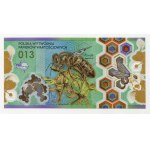 PWPW, banknot testowy Pszczoła miodna (wyjątkowa numeracja HH9990999) w folderze